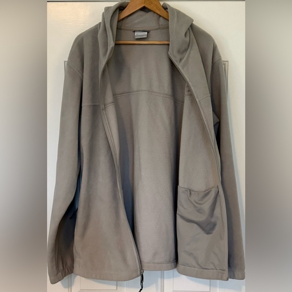 Columbia Full Zip Fleece Hoodie Men’s XXL Beige Tan Jacket Outdoor Hiking Casual - Picture 7 of 10